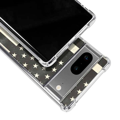 Black & White USA Flag Google Pixel 8 Clear Case
